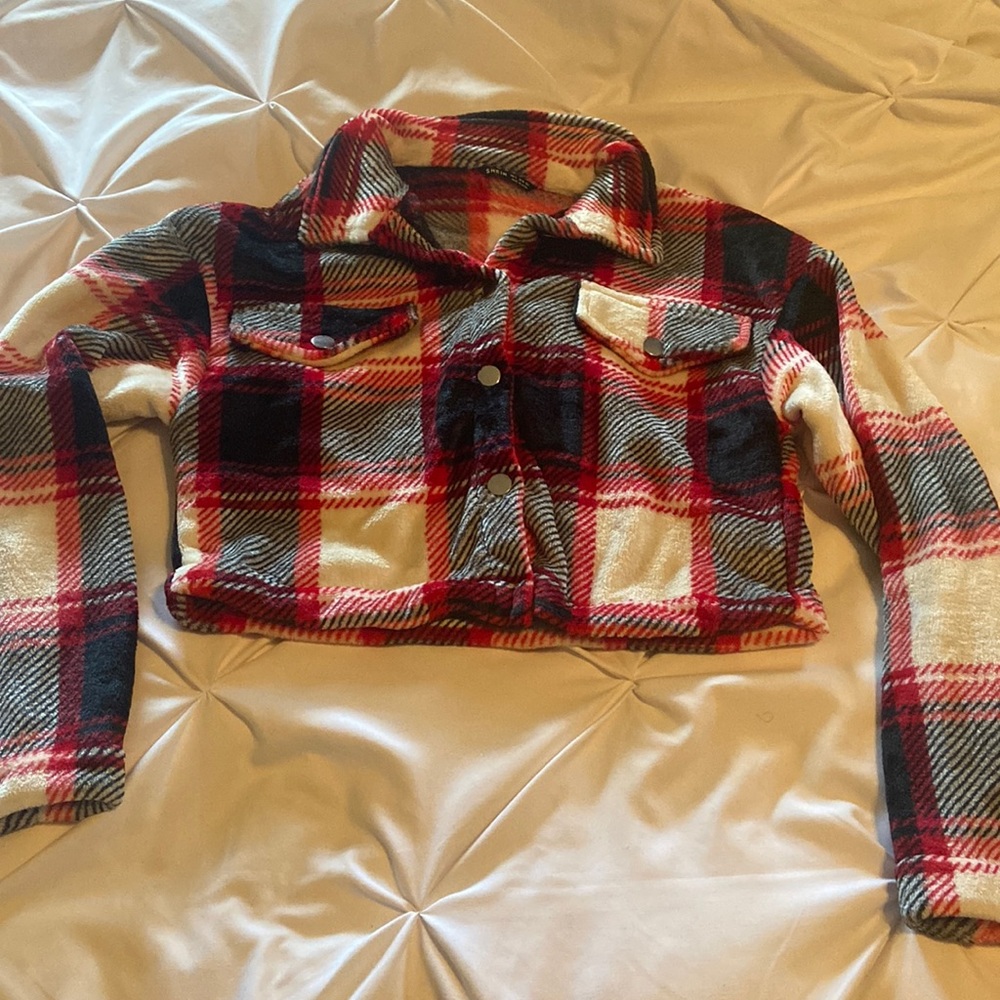Plaid Fluffy Sweater/Jacket